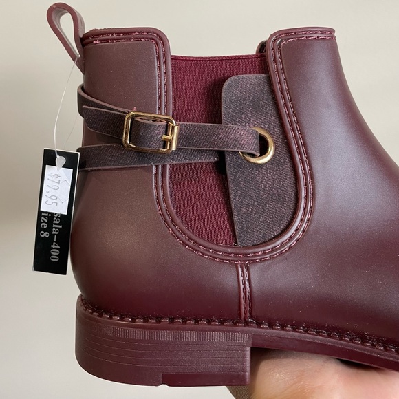 SOLD Burgundy Rain Boots by Henry Ferrera - Picture 2 of 16